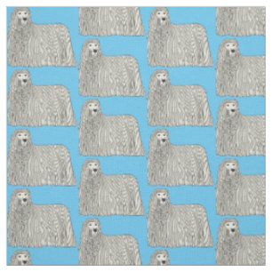 Komondor dog cartoon illustration fabric