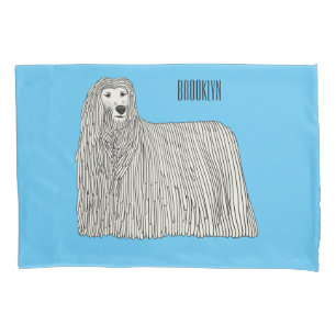Komondor dog cartoon illustration  pillowcase