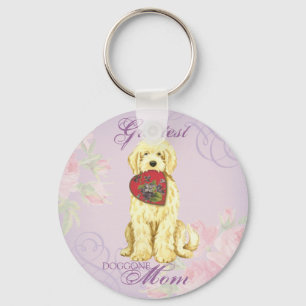 Komondor Heart Mom Keychain