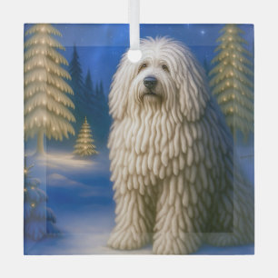 Komondor Holiday Glass Ornament