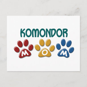 KOMONDOR Mom Paw Print 1 Postcard