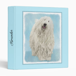 Komondor Painting - Cute Original Dog Art Binder