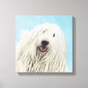 Komondor Painting - Cute Original Dog Art Canvas Print