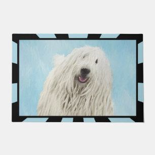 Komondor Painting - Cute Original Dog Art Doormat