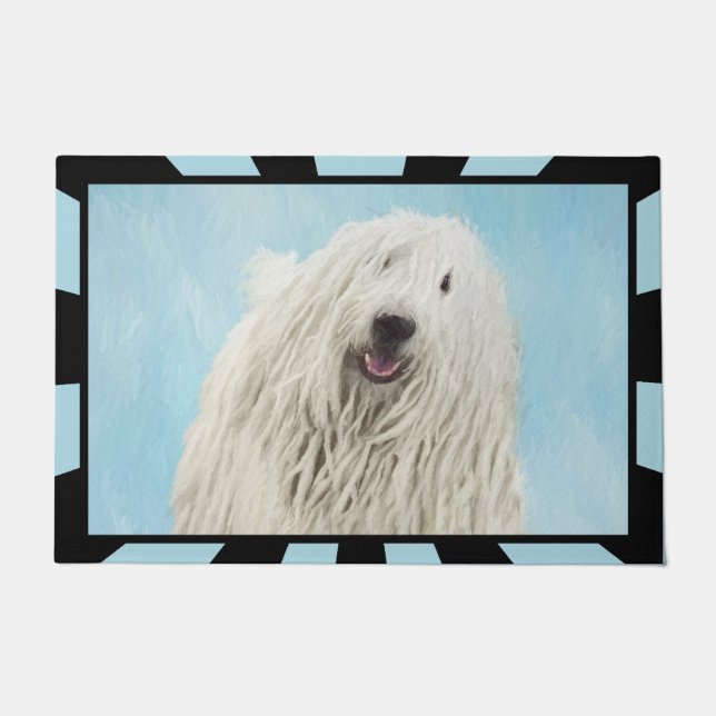 Komondor Painting - Cute Original Dog Art Doormat (Front)