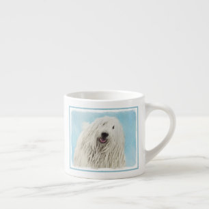 Komondor Painting - Cute Original Dog Art Espresso Cup