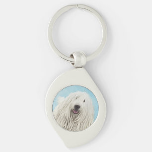 Komondor Painting - Cute Original Dog Art Keychain
