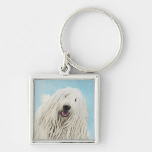 Komondor Painting - Cute Original Dog Art Keychain