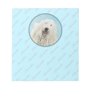 Komondor Painting - Cute Original Dog Art Notepad