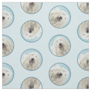 Komondor Painting Hungarian Cute Original Dog Art Fabric