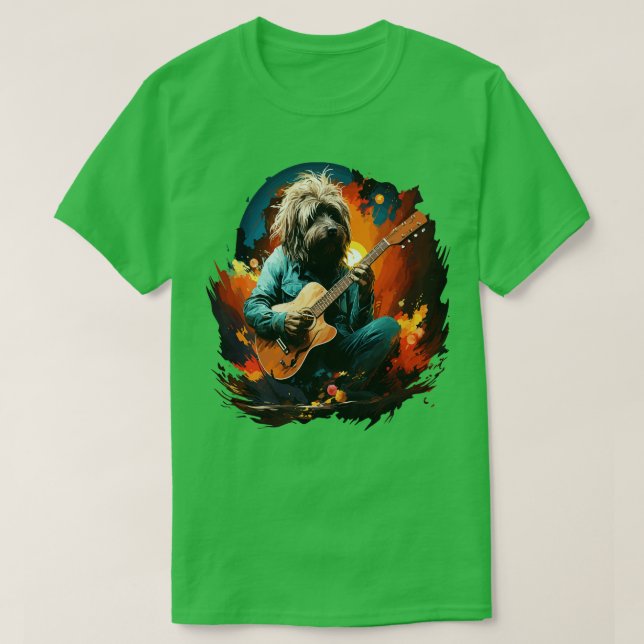Komondor Playing Guitar T-Shirt (Design Front)