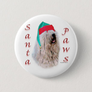 Komondor Santa Paws 2 Inch Round Button
