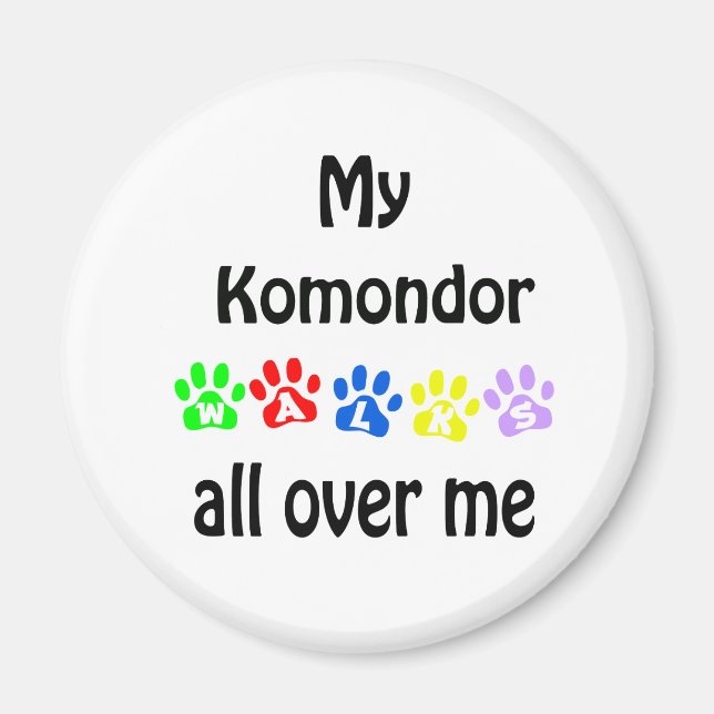 Komondor Walks Design Magnet (Front)