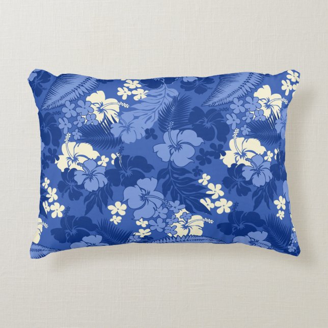 Kona Bay Hawaiian Hibiscus Accent Pillow (Front)