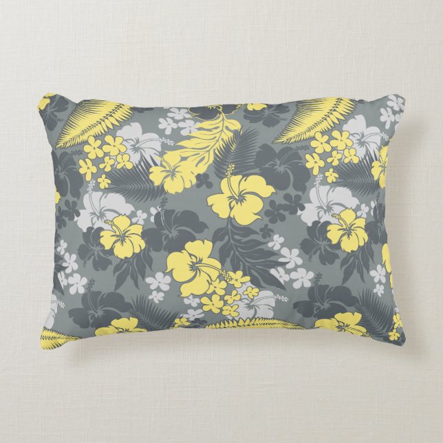 Kona Bay Hawaiian Hibiscus Decorative Pillow (Front)