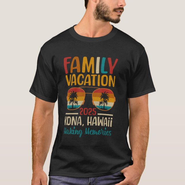 Kona Beach Hawaii Matching Family Vacation 2025 T-Shirt (Front)