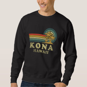 Kona Hawaii Beach Family Vacation Vintage Palm Tre Sweatshirt