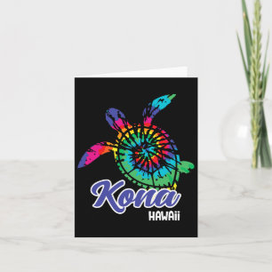 Kona Hawaii Tie Dye Save Sea Turtles Hawaiian Beac Card