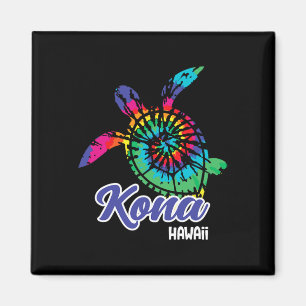 Kona Hawaii Tie Dye Save Sea Turtles Hawaiian Beac Magnet