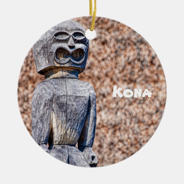 Kona Keepsake - Tikis Ceramic Ornament (Front)