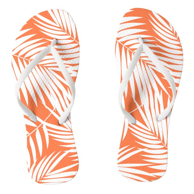 Kona Palms Hawaiian Leaf Tropical Flip Flops (Footbed)