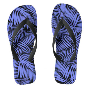 Kona Palms Hawaiian Leaf Tropical - Periwinkle Flip Flops