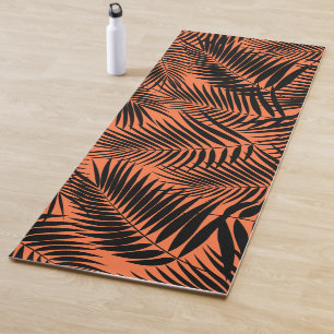 Kona Palms Hawaiian Leaf Tropical - Tangerine Yoga Mat