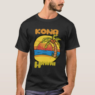 Kona Sunset Vacation Hawaii Palm trees Ocean T-Shirt