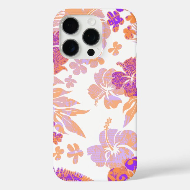 Kona Times Hibiscus Hawaiian Engineered Papaya Case-Mate iPhone Case (Back)