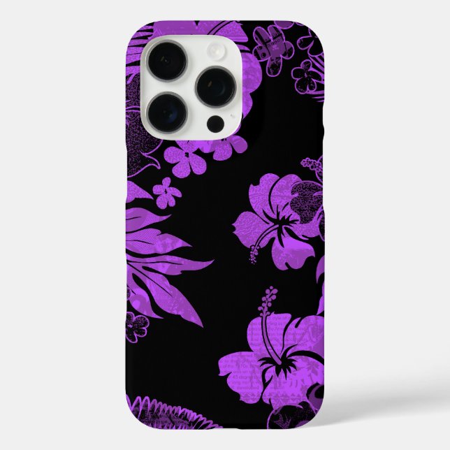 Kona Times Hibiscus Hawaiian Engineered Violet Case-Mate iPhone Case (Back)