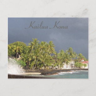Kona's Seawall Before 2011 Tsunami Postcard