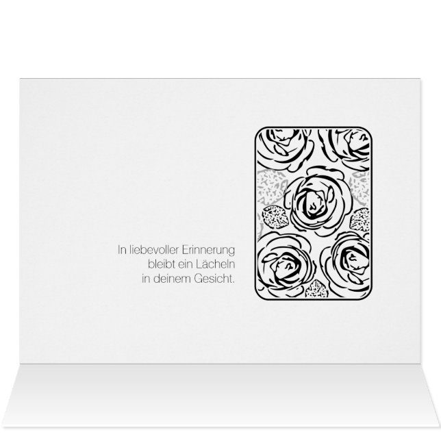 Kondolenzkarte schwarze Rose (Inside Horizontal (Top))