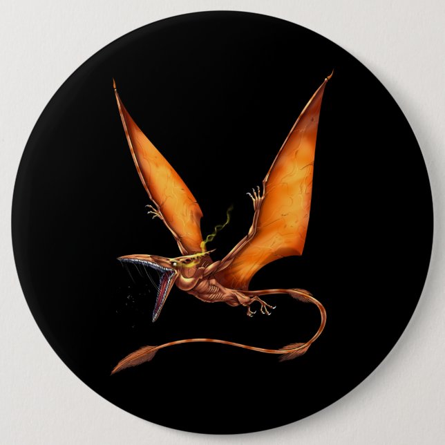 Kongamato Cryptid Creature 6 Inch Round Button (Front)