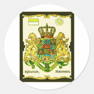 Königr Sachsen ~ Vintage Coat of Arms Print Classic Round Sticker