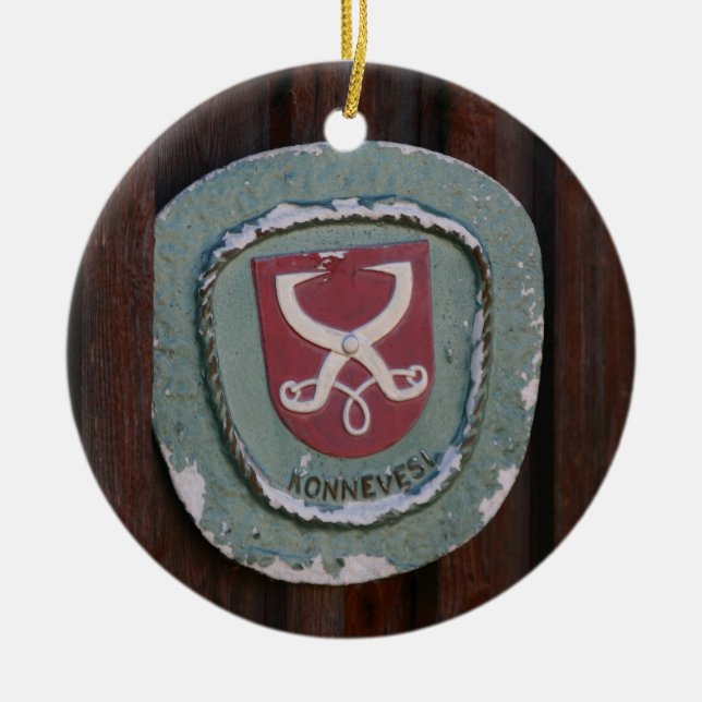 Konnevesi Door Plate ornament, customize Ceramic Ornament (Front)