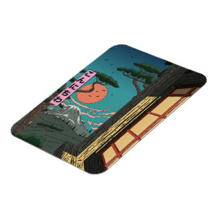 Konnichiwa Japanese Sunset Magnet