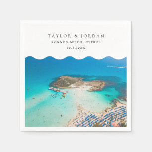 Konnos Beach Wedding Custom Cocktail Napkin