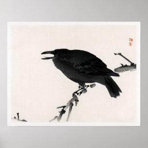 Kōno Bairei Crow Poster
