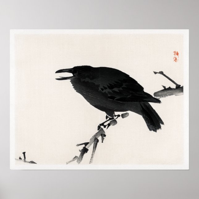Kōno Bairei Crow Poster (Front)