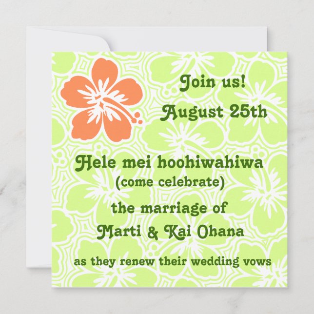 Kono Hibiscus Tropical Invitations (Front)