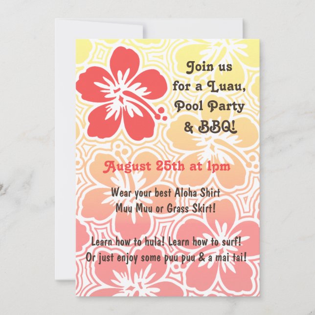Kono Hibiscus Tropical Invitations (Front)