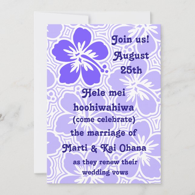 Kono Hibiscus Tropical Invitations (Front)
