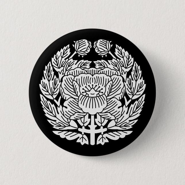 Konoe peony 2 inch round button (Front)
