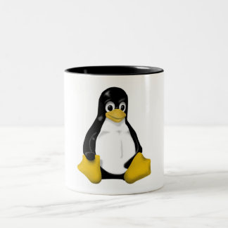 KONTRA SITING LINUX TUX Two-Tone COFFEE MUG