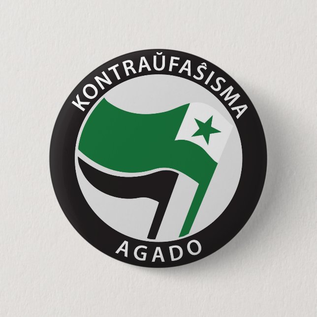 Kontrahunfaŝ isma agado Esperanto 2 Inch Round Button (Front)