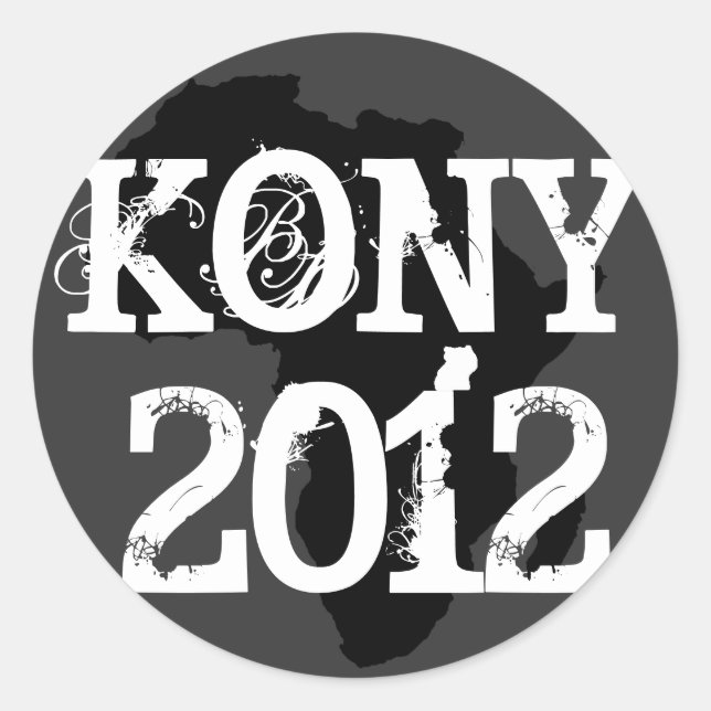 Kony 2012 classic round sticker (Front)