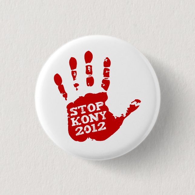 Kony 2012 Handprint Stop Joseph Kony 1 Inch Round Button (Front)