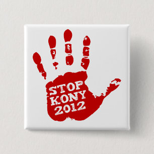 Kony 2012 Handprint Stop Joseph Kony 2 Inch Square Button