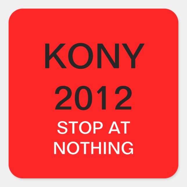 KONY 2012 SQUARE STICKER (Front)
