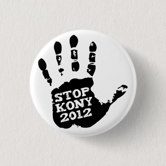 Kony 2012 Stop Joseph Kony Hand 1 Inch Round Button (Front)